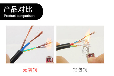0.75平方CCC国标插头电源线 三插单头尾部裸铜上锡三芯连接线详解